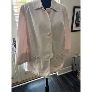 Talbots Woman Stretch Pink Blazer Size 14W Vintage